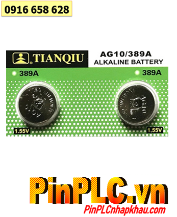 Tianqiu AG10 LR1130 , Pin cúc áo 1.5v Alkaline Tianqiu AG10 chính hãng ( Loại vỉ 10viên) _Giá/1viên